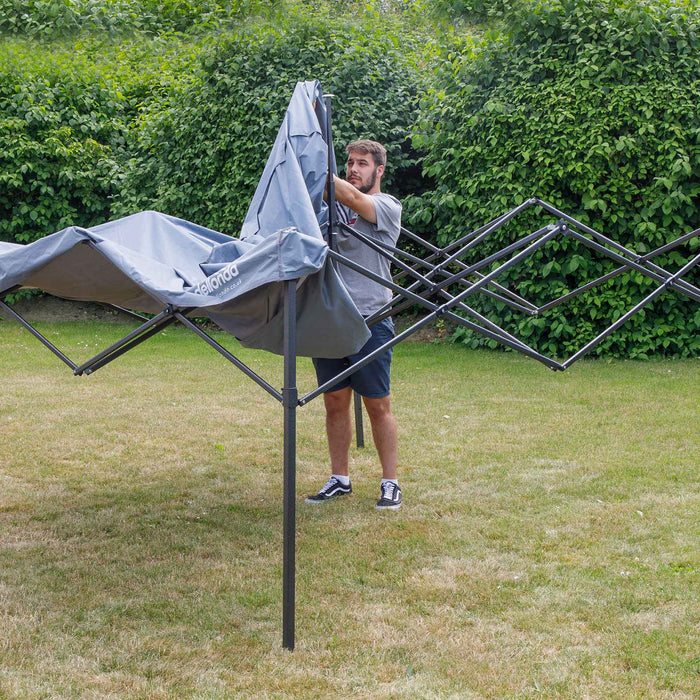 Premium 2x2m Pop-Up Gazebo, Heavy Duty, Water Resistant, Carry Bag, Stakes & Weight Bags - Grey - DG129