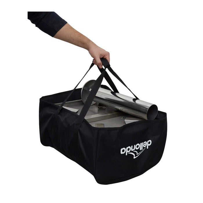 Portable Wood-Fired Pizza Oven And Smoking Oven, Black/Stainless Steel, Weatherproof Cover - DG218