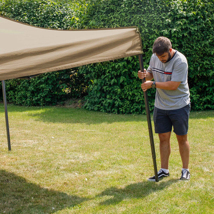 Premium 3x3m Pop-Up Gazebo, Heavy Duty, Water Resistant, Carry Bag, Stakes & Weight Bags - Beige - DG130