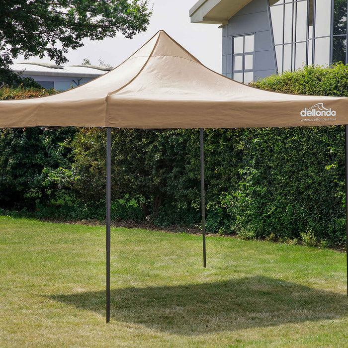 Premium 3x3m Pop-Up Gazebo, Heavy Duty, Water Resistant, Carry Bag, Stakes & Weight Bags - Beige - DG130