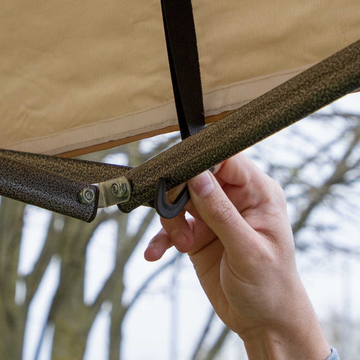 Premium 3x3m Pop-Up Gazebo, Heavy Duty, Water Resistant, Carry Bag, Stakes & Weight Bags - Beige - DG130