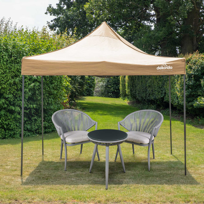 Premium 3x3m Pop-Up Gazebo, Heavy Duty, Water Resistant, Carry Bag, Stakes & Weight Bags - Beige - DG130