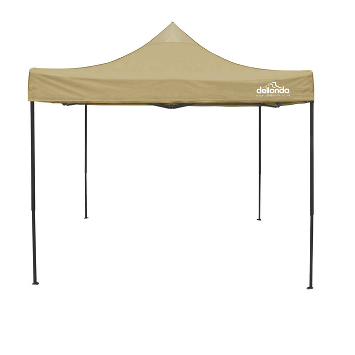 Premium 3x3m Pop-Up Gazebo, Heavy Duty, Water Resistant, Carry Bag, Stakes & Weight Bags - Beige - DG130