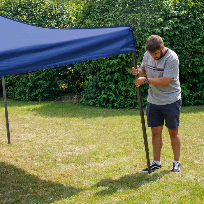 Premium 3x3m Pop-Up Gazebo, Heavy Duty, Water Resistant, Carry Bag, Stakes & Weight Bags - Blue - DG131