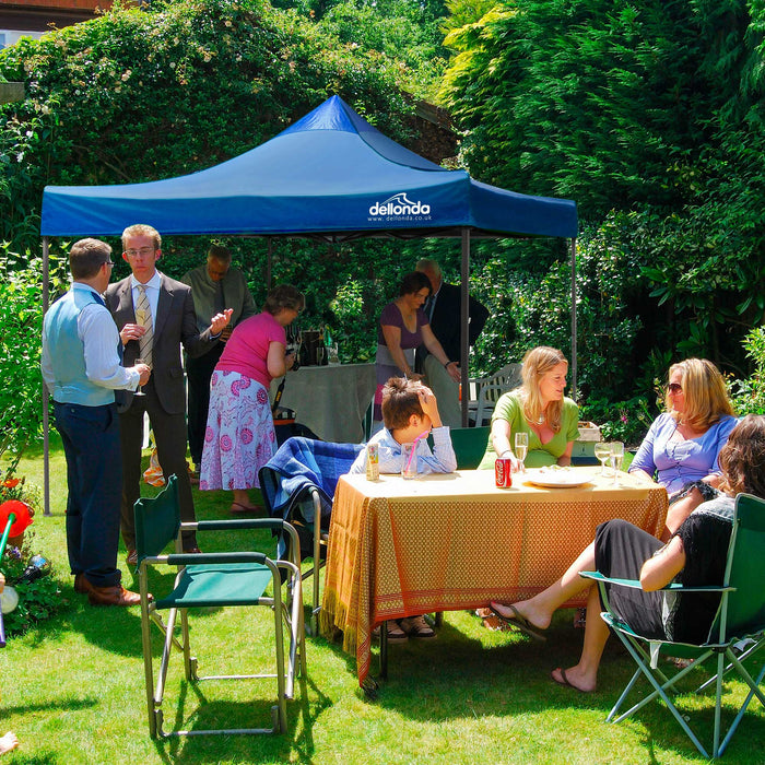 Premium 3x3m Pop-Up Gazebo, Heavy Duty, Water Resistant, Carry Bag, Stakes & Weight Bags - Blue - DG131