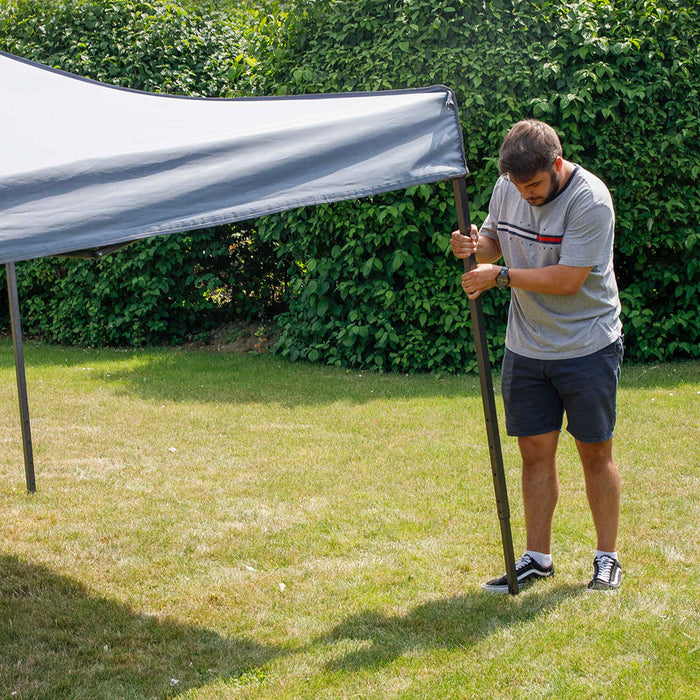 Premium 3x3m Pop-Up Gazebo, Heavy Duty, Water Resistant, Carry Bag, Stakes & Weight Bags - Grey - DG133