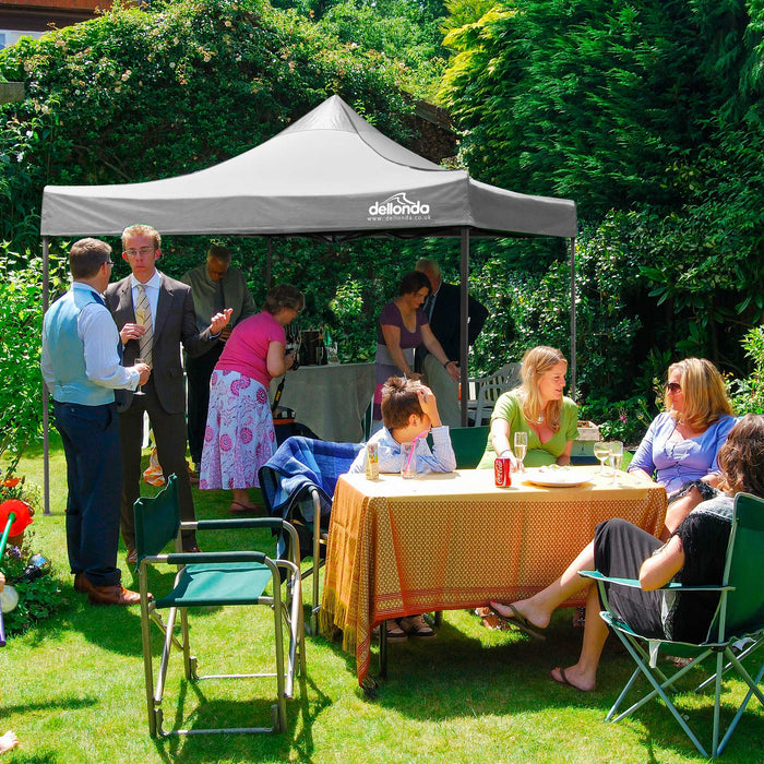 Premium 3x3m Pop-Up Gazebo, Heavy Duty, Water Resistant, Carry Bag, Stakes & Weight Bags - Grey - DG133