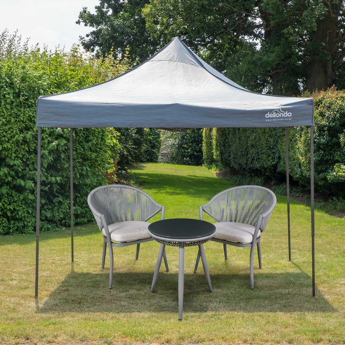 Premium 3x3m Pop-Up Gazebo, Heavy Duty, Water Resistant, Carry Bag, Stakes & Weight Bags - Grey - DG133