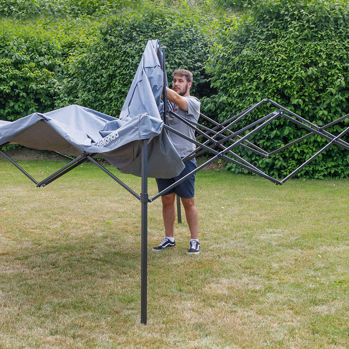 Premium 3x3m Pop-Up Gazebo, Heavy Duty, Water Resistant, Carry Bag, Stakes & Weight Bags - Grey - DG133