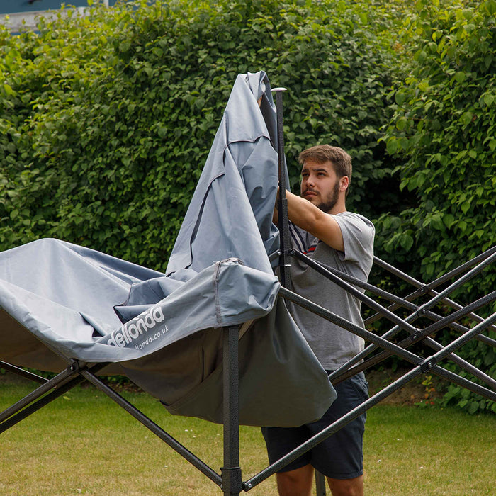 Premium 3x3m Pop-Up Gazebo, Heavy Duty, Water Resistant, Carry Bag, Stakes & Weight Bags - Grey - DG133