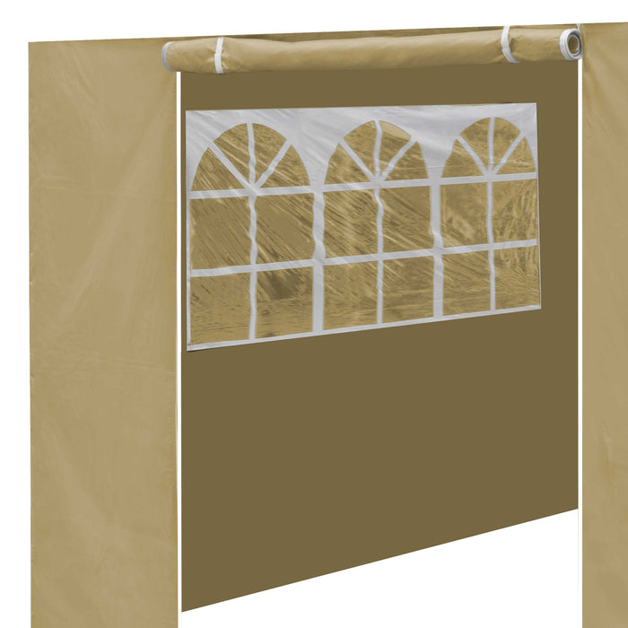 Premium Side Walls/Doors/Windows For Gazebo/Marquee , Fits 2 X 2m Models - Beige - DG142