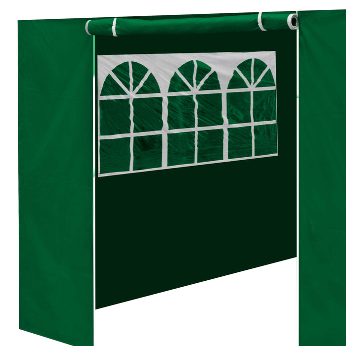 Premium Gazebo/Marquee Side Walls/Doors/Windows, Fits 2 X 2m Models - Dark Green - DG144