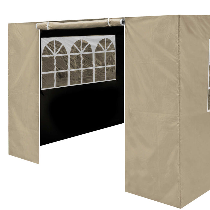 Premium Gazebo/Marquee Side Walls/Doors/Windows, Fits 3 X 6m Models - Beige - DG154