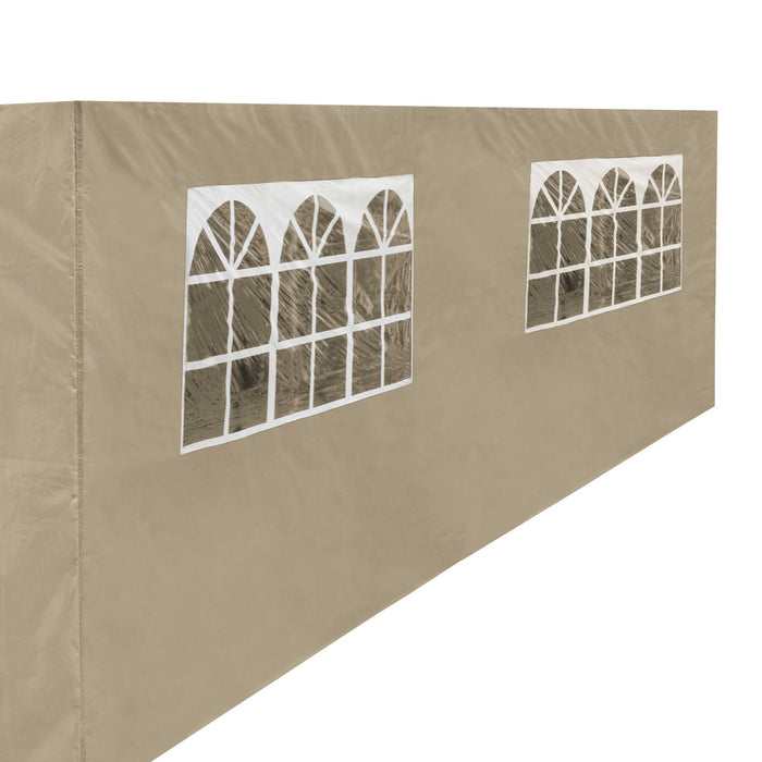 Premium Gazebo/Marquee Side Walls/Doors/Windows, Fits 3 X 6m Models - Beige - DG154