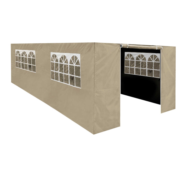 Premium Gazebo/Marquee Side Walls/Doors/Windows, Fits 3 X 6m Models - Beige - DG154
