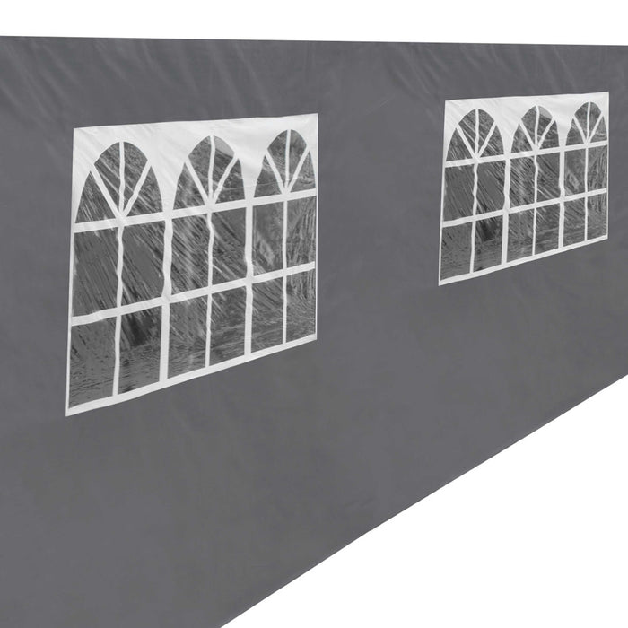 Premium Gazebo/Marquee Side Walls/Doors/Windows, Fits 3 X 6m Models - Grey - DG157
