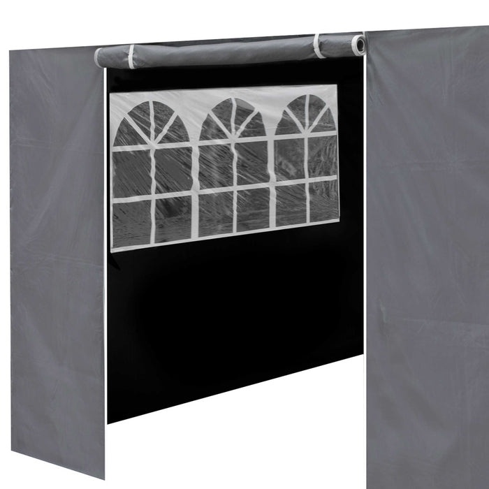 Premium Gazebo/Marquee Side Walls/Doors/Windows, Fits 3 X 6m Models - Grey - DG157