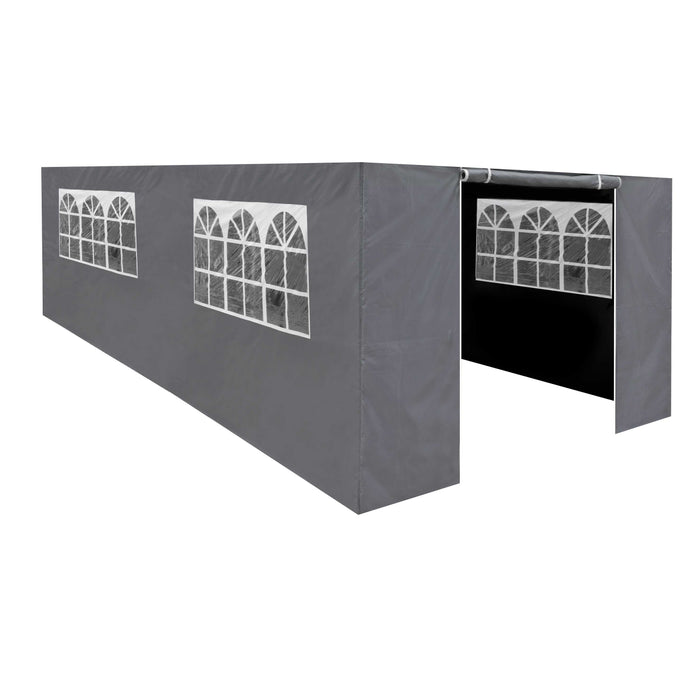 Premium Gazebo/Marquee Side Walls/Doors/Windows, Fits 3 X 6m Models - Grey - DG157