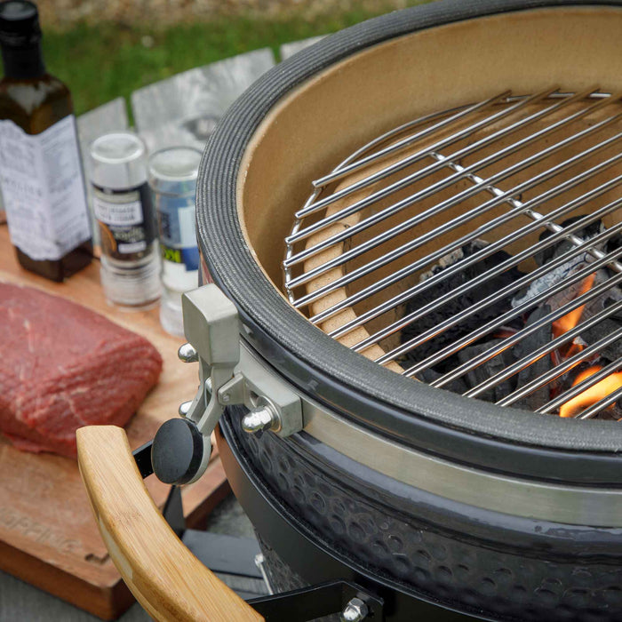 Deluxe Kamado Style BBQ Grill, Oven, Smoker, Ceramic 16"(40cm), With Accessories - DG235