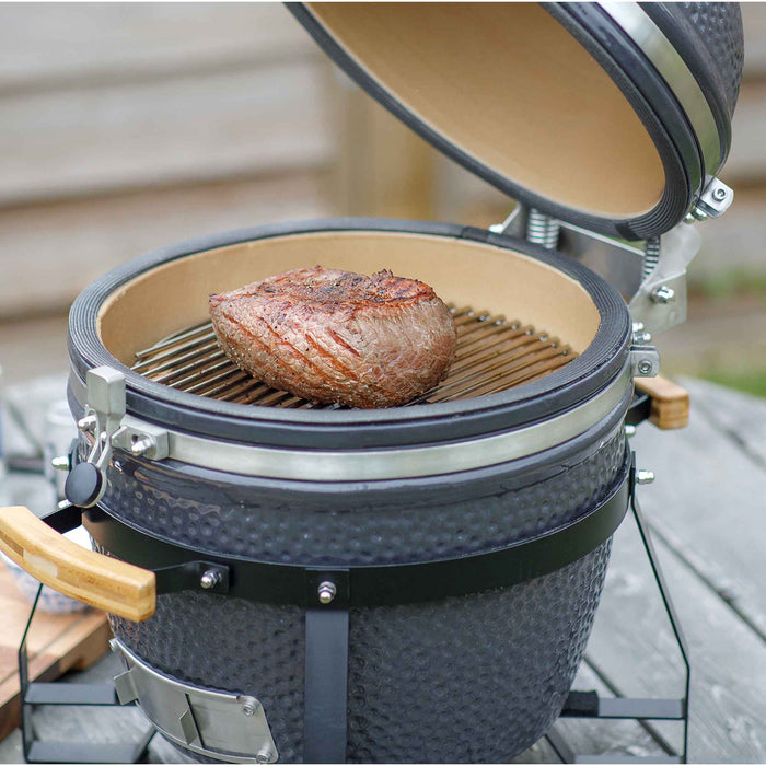 Deluxe Kamado Style BBQ Grill, Oven, Smoker, Ceramic 16"(40cm), With Accessories - DG235