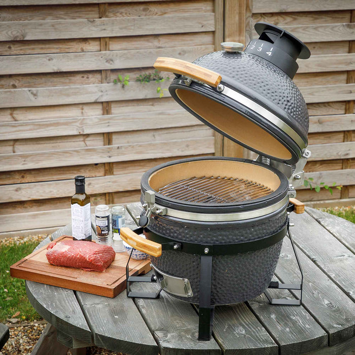 Deluxe Kamado Style BBQ Grill, Oven, Smoker, Ceramic 16"(40cm), With Accessories - DG235