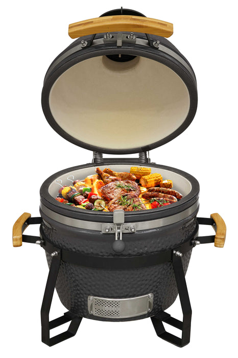 Deluxe Kamado Style BBQ Grill, Oven, Smoker, Ceramic 16"(40cm), With Accessories - DG235