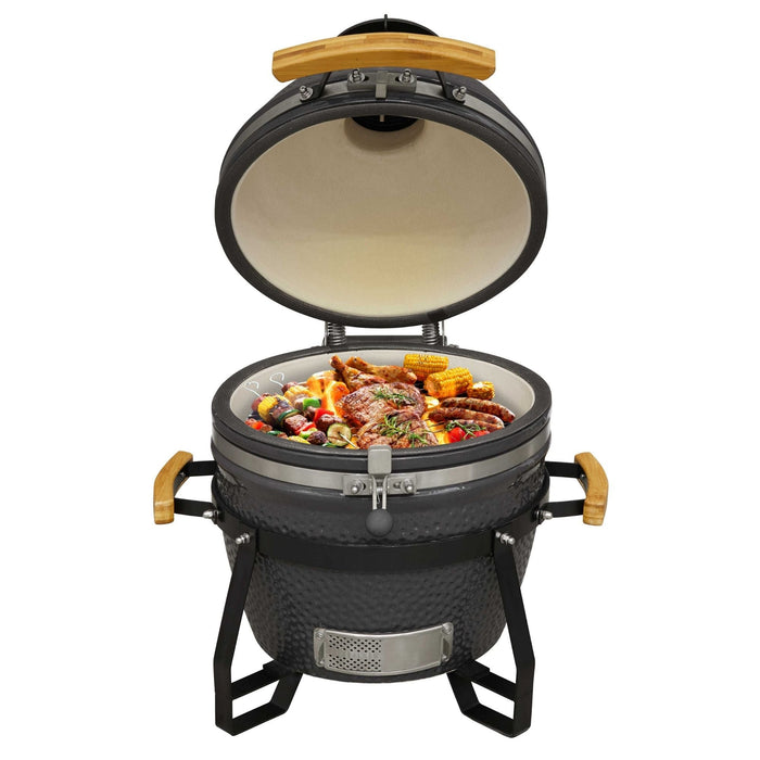 Deluxe Kamado Style BBQ Grill, Oven, Smoker, Ceramic 16"(40cm) - DG158