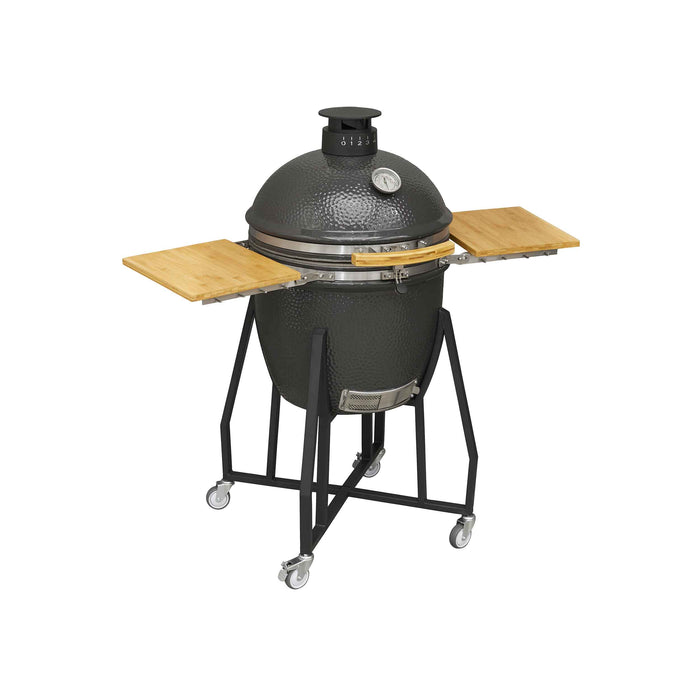 Deluxe Kamado Style BBQ Grill, Oven, Smoker With Wheeled Stand, Ceramic 22"(56cm) - DG159