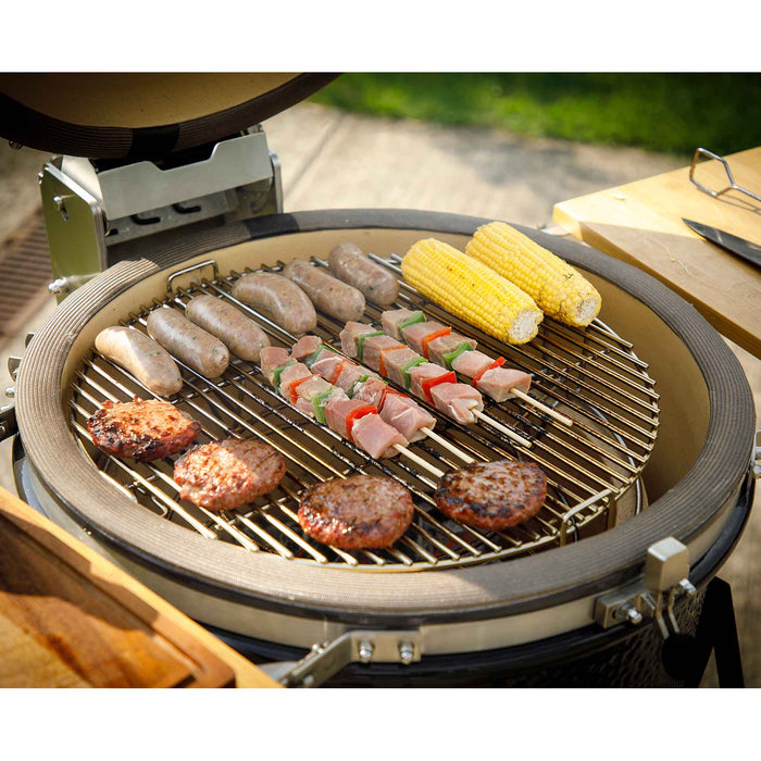 Deluxe Kamado Style BBQ Grill, Oven, Smoker With Wheeled Stand, Ceramic 22"(56cm) - DG159