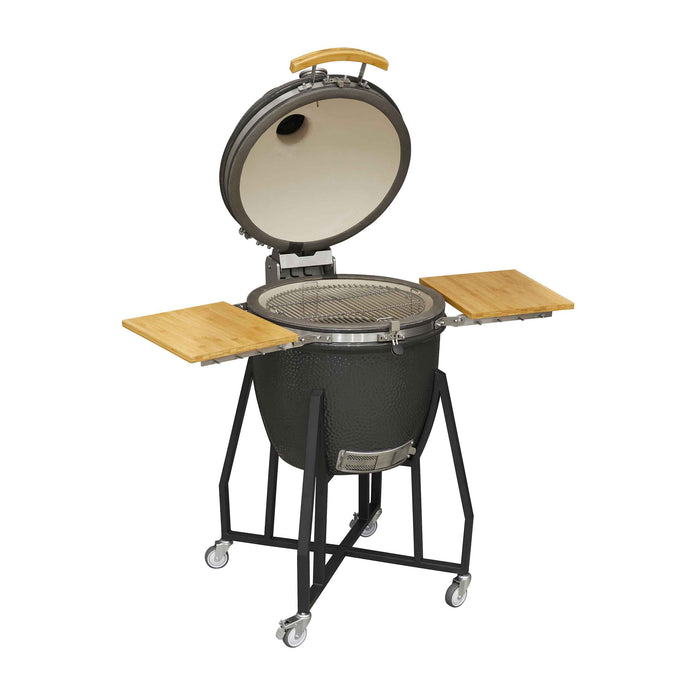 Deluxe Kamado Style BBQ Grill, Oven, Smoker With Wheeled Stand, Ceramic 22"(56cm) - DG159