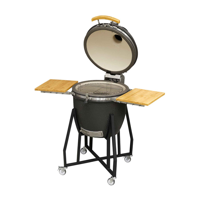 Deluxe Kamado Style BBQ Grill, Oven, Smoker With Wheeled Stand, Ceramic 22"(56cm) - DG159