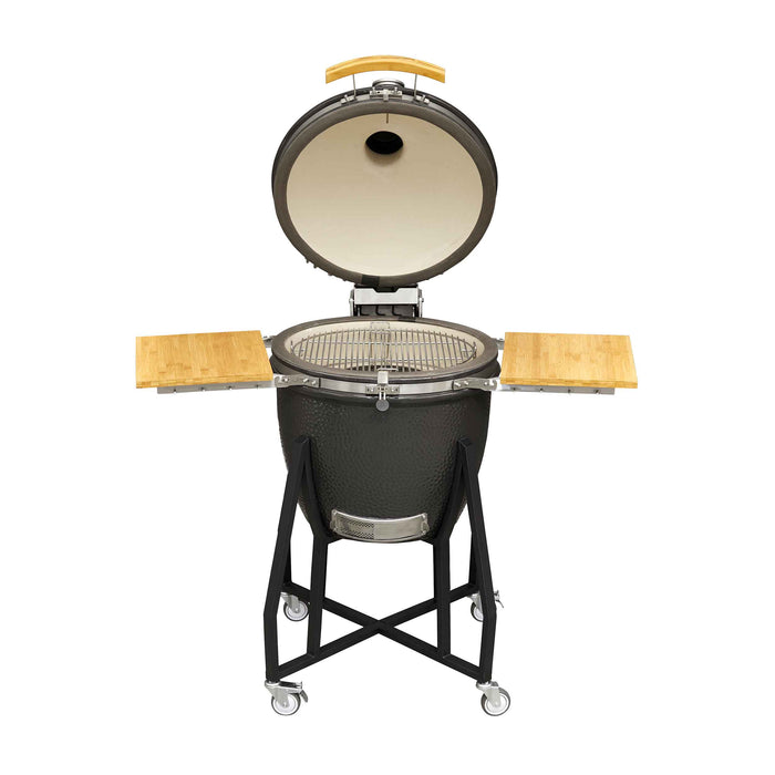 Deluxe Kamado Style BBQ Grill, Oven, Smoker With Wheeled Stand, Ceramic 22"(56cm) - DG159