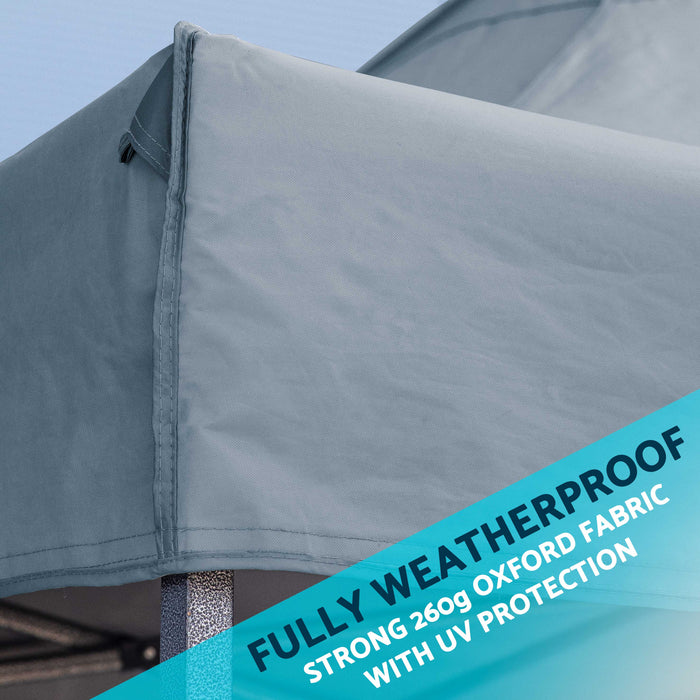 Premium 2x2m Pop-Up Gazebo & Side Walls, Water Resistant With Carry Bag, Stakes & Weight Bags - Grey - DG163