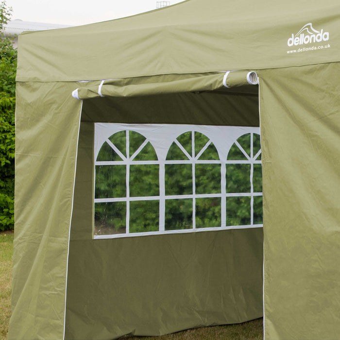 Premium 3x3m Pop-Up Gazebo & Side Walls, Water Resistant, Carry Bag, Stakes & Weight Bags - Beige - DG164