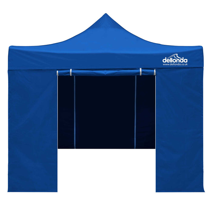 Premium 3x3m Pop-Up Gazebo & Side Walls, Water Resistant With Carry Bag, Stakes & Weight Bags - Blue - DG165