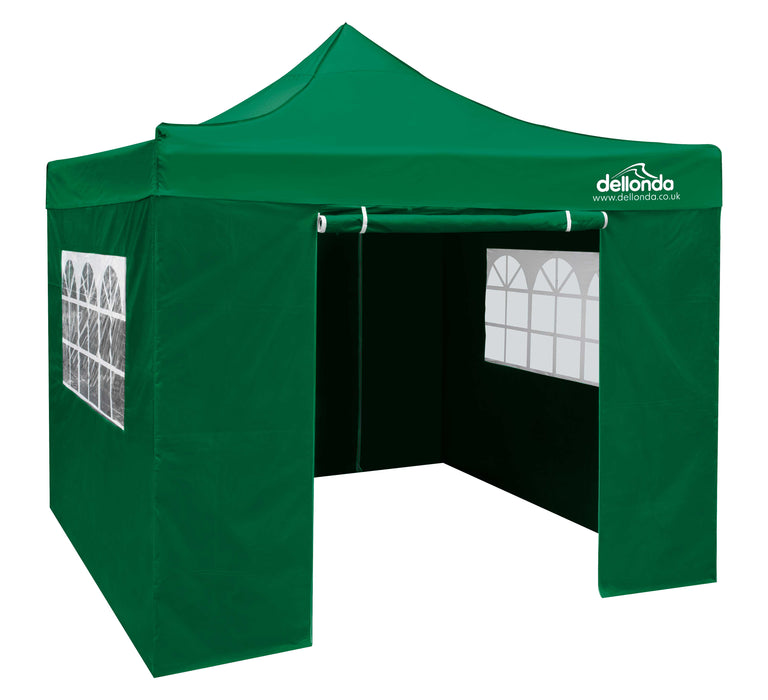 Premium 3x3m Pop-Up Gazebo & Side Walls, Water Resistant With Carry Bag, Stakes & Weight Bags - Green - DG166