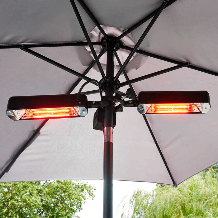 Folding Parasol/Gazebo/Patio Outdoor Infrared Heater, Two Panels, 1600W - DG176