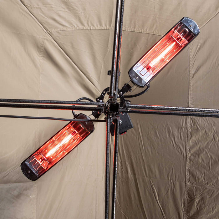 Folding Parasol/Gazebo/Patio Outdoor Infrared Heater, Two Panels, 1600W - DG176