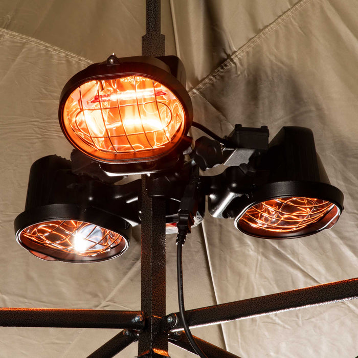Folding Parasol/Gazebo/Patio Outdoor Infrared Heater, Three Panels, 1350W - DG177