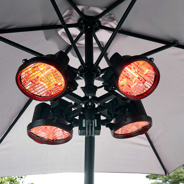 Folding Parasol/Gazebo/Patio Outdoor Infrared Heater, Four Panels, 1800W - DG178