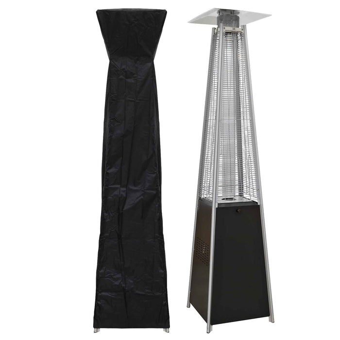 Pyramid Gas Patio Heater 13kW For Commercial & Domestic Use, Supplied With Cover, Black - DG224