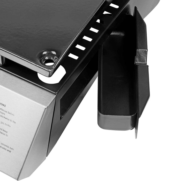 4 Burner Portable Gas Plancha 10kW BBQ Griddle, Supplied With PVC Cover, Stainless Steel - DG234