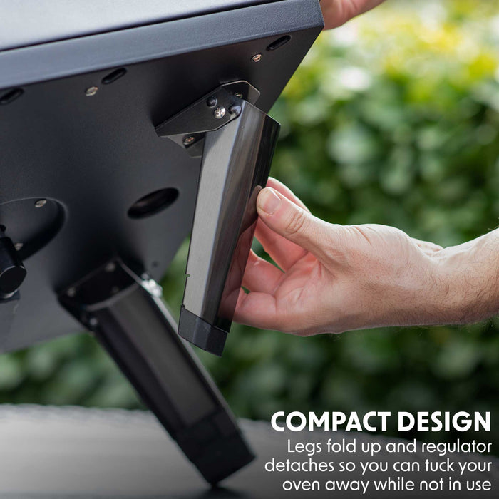 Gas Pizza Oven With Water Resistant Cover/Carry Bag & 12" Pizza Peel & Plancha/BBQ Trolley - DG262