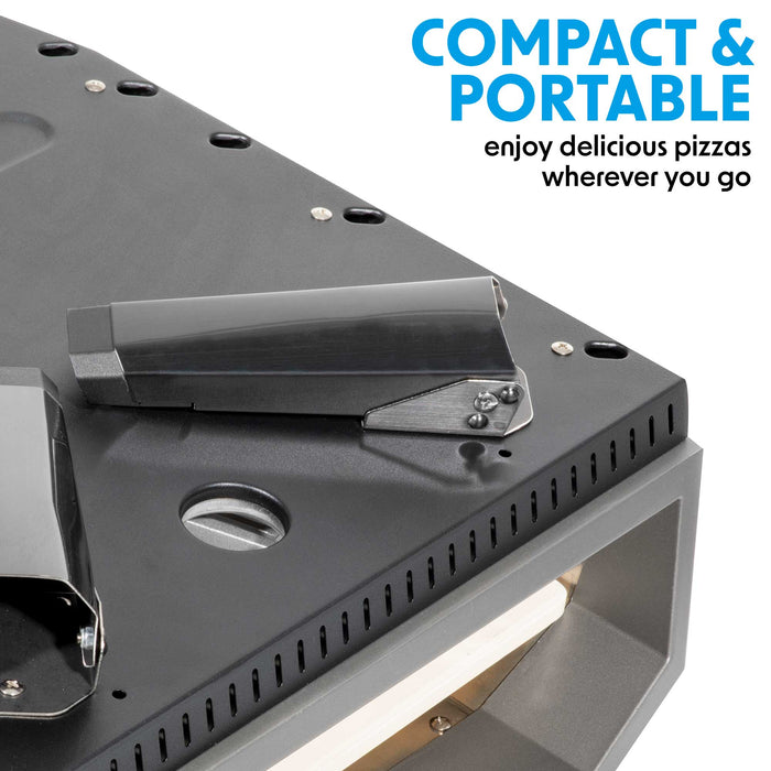 Gas Pizza Oven With Water Resistant Cover/Carry Bag & 12" Pizza Peel & Plancha/BBQ Trolley - DG262