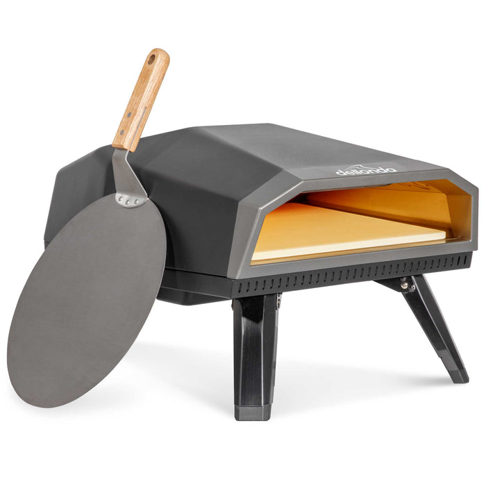 Gas Pizza Oven With Water Resistant Cover/Carry Bag & 12" Pizza Peel & Plancha/BBQ Trolley - DG262