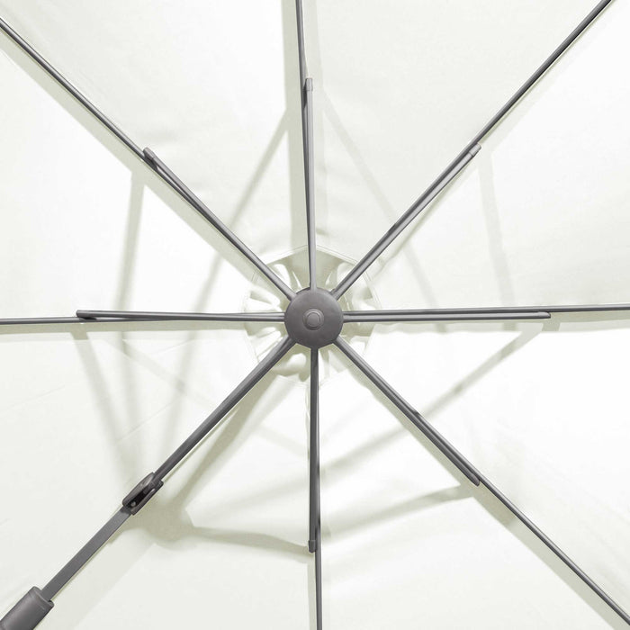 Dellonda Ø3m Cantilever Parasol/Umbrella, Cover And Base Bundle, Cream Canopy - DG273