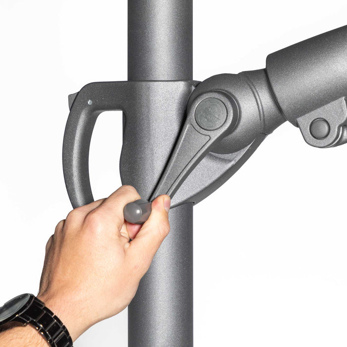 Ø3m Garden Cantilever Parasol With Crank Handle, 360° Rotation, Tilt And Cover, Cream - DG268