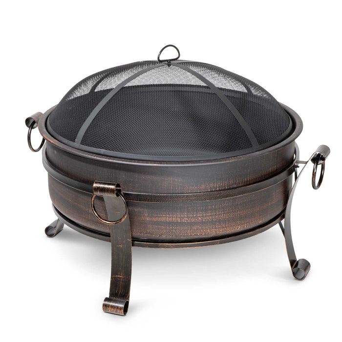 30" Deluxe 2-In-1 Outdoor Fire Pit & Coffee Table, Antique Bronze Effect - DG42