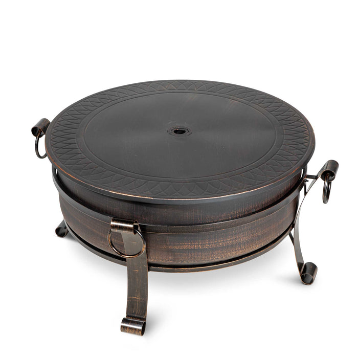 30" Deluxe 2-In-1 Outdoor Fire Pit & Coffee Table, Antique Bronze Effect - DG42