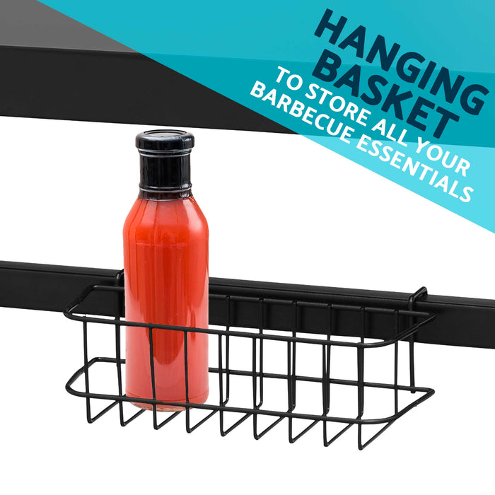 BBQ / Plancha Trolley For Outdoor Grilling/Cooking With Utensil Holder - DG45